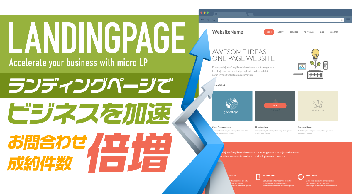 ランディングページでビジネスを加速 お問合わせ 成約件数 倍増